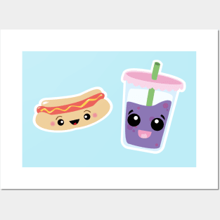 Hot Dog & Boba Bubble Tea Posters and Art